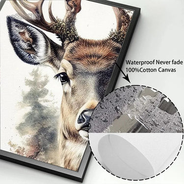 Minimalist Deer Art Print - Nature Canvas Decor - InspiredGrabs.com